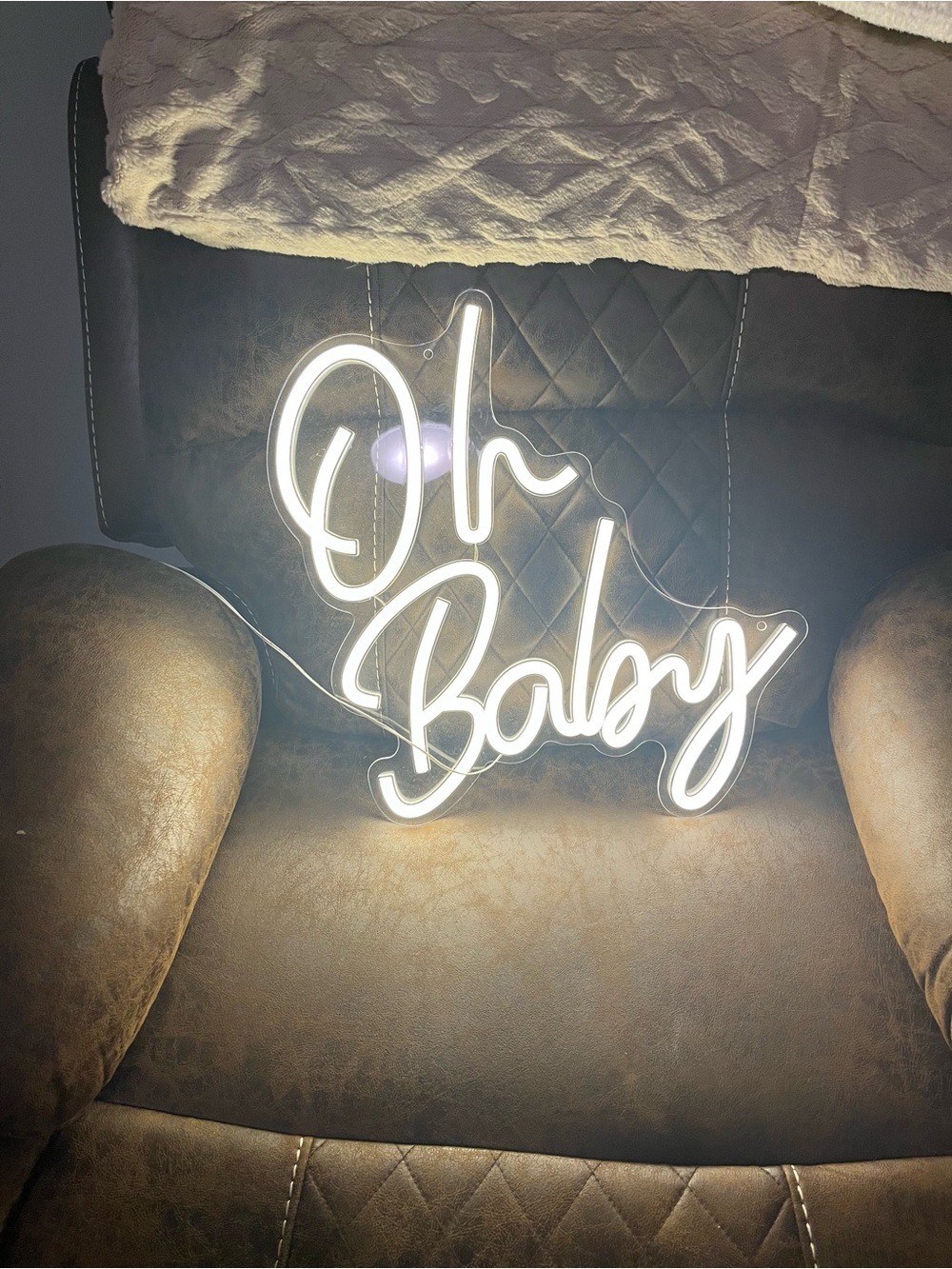 Oh Baby LED Neon Sign - Warm White Home Wall Decor
